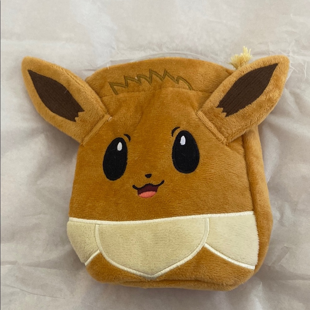 Pokemon Eevee Plush Pouch - Tan and Cream